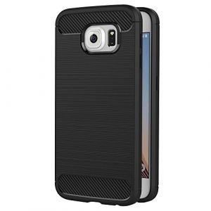 COPHONE® Coque de Protection Samsung Galaxy S6 Etui antidérapent Coque Fibre de Carbone Noir Samsung Galaxy S6. Housse Souple Haute Protection, Anti Choc. (CoPhone, neuf)