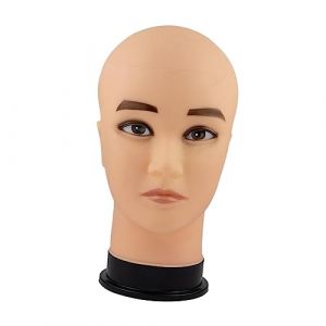 JAYIOLA Tête de Mannequin, Tête de Perruque En Mousse, Porte-écouteurs, Tête de Mannequin Légère et Robuste pour Lunettes de Soleil, Casque, Coiffure, Coiffur, Hommes Noir Base (QiuJQiu, neuf)