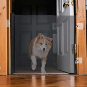 Barriere De Securite Retractable pour Bébés Enfant Et Chiens, 130/110x78 Cm Porte De Bébé Rétractable, Aucun Perçage Requis Porte De Chien, Barriere De Securite Enfant sans Percage pour Escaliers (paerif, neuf)