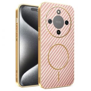 COMAKU Coque Magn&eacute;tique pour Honor Magic 8 Lite/Honor X9d 5G, PU Cuir +TPU Silicone avec Cadre Galvanis&eacute; &Eacute;tui Texture Antid&eacute;rapante et Antichoc Housse Coque - Rose (Dinsi, neuf)
