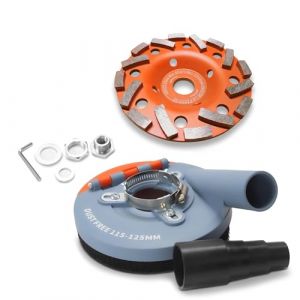 FANZTOOL Meule diamantée 125 mm avec Capot d'aspiration pour meuleuse d'angle, Universel pour meuleuse, avec bague d’adaptation renforcée, Adaptateur M14 – brosses remplaçables – QUALITÉ PRO (FANZTOOL GmbH, neuf)