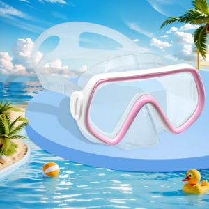 mizikuu Masque de plongée, Mask Panoramique pour Enfants Lunettes Plongée en Verre Trempé Boucles à Ajustement Rapide Masque de Snorkeling Anti-Buée pour la plongée sous-Marine (JINJIE LIMITED, neuf)