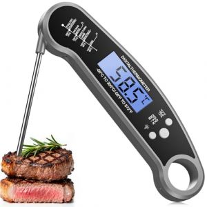 Thermom&egrave;tre &agrave; Viande,Sonde de Cuisson &agrave; Lecture nstantan&eacute;e,Thermom&egrave;tre Alimentaire Pliable pour Cuisine et Ext&eacute;rieur,BBQ, Viande,Sonde de Temp&eacute;rature &Eacute;tanche, Essentiel de Cuisine (SIA Laurenn, neuf)
