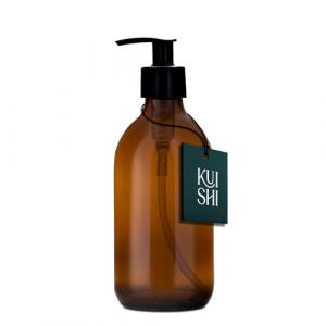 Distributeur de Savon Liquide Kuishi - en Verre - Couleur Marron ambr&eacute;, Verre, Ambre, 300 ML (Kuishi, neuf)