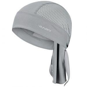 YANIKY Bandanas - Casquettes t&ecirc;te de mort pour homme et femme, doublure de casque, bonnet de cyclisme, bandana pour moto, absorbe la transpiration, chiffon, gris, Taille Unique (YANIKY, neuf)