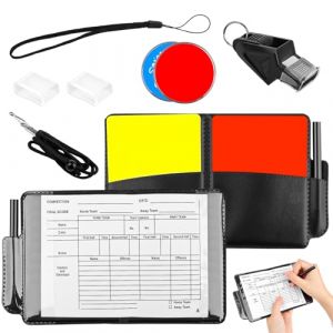 Carton Arbitre Football Kit Arbitre Football, Lot de Cartes d'Arbitre de Football, Carton Arbitre Footballde avec Cartons Rouge et Jaune, Sifflet Arbitre, Carnet d'Arbitre, Crayon, Carton Arbitre Kit (MIMIGINODE, neuf)