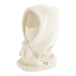 JFAN Bonnet Enfant Garcon et Fille Chapeau Chaud Tricot&eacute; Cagoule Bonnet Echarpe 2 en 1 Hiver Blanc (RS BRAND, neuf)