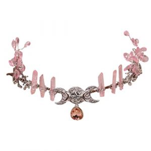 Oxtxuzdm Serre-t&ecirc;te de sorci&egrave;re en forme de lune sculpt&eacute;e en cristal color&eacute; pour spectacle en direct pour carnavals, ornement &eacute;l&eacute;gant (SSIFDCXXIHPI, neuf)