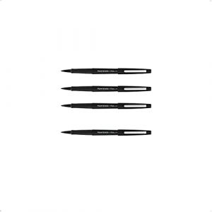 Papermate - Flair Original - Feutre d'Ecriture, Pointe Largeur 1.0mm, Couleur de l'Encre: Noir, Etui de 4. (DLM Direct FR, neuf)