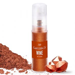 Paillettes Comestibles - 10g Paillette Alimentaire Poudre de Poussi&egrave;re, Poudre de Colorant Alimentaire M&eacute;tallique pour Boissons, D&eacute;coration de G&acirc;teaux, P&acirc;tisserie, Chocolat, Bonbons (Vin) (Limino, neuf)