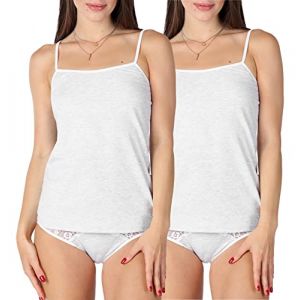 Bellivalini Maillot de Corps en Coton pour Femmes BLV50-220 (2er-Pack: Melange, 3XL) (Hisert, neuf)