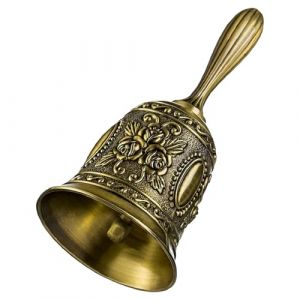 UZSUZZ Cloche a Main, Clochette à Main en métal, Cloche d'appel Claire et Forte, Cloche à Main rétro Clochette de Noël pour Restaurant, Hôtel, Cuisine, Bar, Service aux Patients âgés (JSDGKG KETGX LTD, neuf)