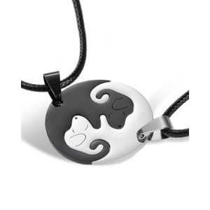 KGDUYC 2 pièces collier d'amitié BFF, pendentif chien/chiot, animaux assortis, collier puzzle Yin Yang pour les femmes et les hommes, hétérosexuels, collier d'amitié, bijoux, amoureux des chiens (Qertyias OÜ, neuf)