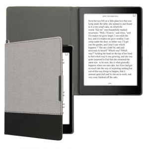 kwmobile Étui liseuse Compatible avec Kobo Aura One - Housse avec Rabat magnétique en Tissu Canevas pour liseuse (SX-Commerce, neuf)