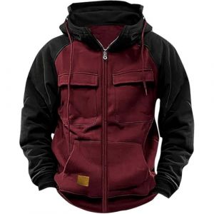 Générique Sweat Homme Pulls, Gilets Et Sweats Veste Survetement Sweatshirt À Capuche Sweatshirts Zipper Lavage Facile a Sportswear Sweat-Shirt Zippé pour Rouge M (Clumanbbl, neuf)