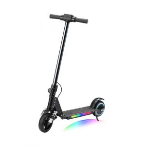 Trottinette électrique pour Enfants de 6 à 14 Ans, écran LED,lumières Arc-en-Ciel, Pliable Trottinette Electrique,autonomie de 5 à 8 Miles, Trottinette électrique Enfants (Noir) (shenzhenchengyi, neuf)