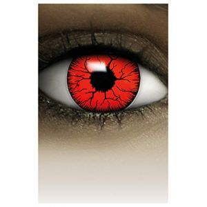 FXCONTACTS Lentilles de Contact Colorées pour Halloween, Lentilles à Motif Doux pour Déguisement, Usage Unique - SANS CORRECTION,2pcs 1 Paire - Déguisement en DIABLE - Rouge (Linsenfinder, neuf)