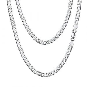 FindChic Chaine Enfant Argent Garcon 3 mm Collier Longue 65 cm Jeune Homme 925 Massif Maille Cubaine pour Pendentif Cha&icirc;ne Fine Femme Cadeau Enfant Bijoux Ado 12 Ans Anniversaire (FindChic Jewellery, neuf)