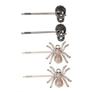 Didiseaon Lot De 2 Pinces À Cheveux En Forme De Tête De Mort Et D'araignée Avec Strass Pour Femme -tête Gothique En Forme De Tête De Mort Et D'araignée Pour Halloween (Merkowski, neuf)