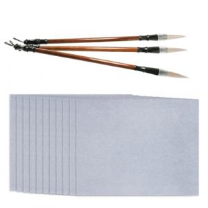 Fewdart 12pcs papier magique calligraphie chinoise A4 30x20cm + 3pcs Stylos calligraphie chinoise, Ensemble tapis de calligraphie chinoise pour débutants (ZIHANGEU, neuf)