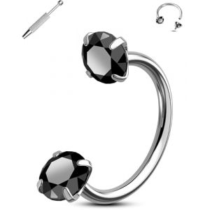 Jewseen Fer &Agrave; Cheval Nez Anneau Titane Tragus Boucle D'oreille Cercles Double GeMMe L&egrave;vre Piercing Bijoux 20G Fer &Agrave; Cheval Septum Anneau Interne Filet&eacute; Boucle D'oreille De Cartilage 7MM (Jewseen Jewelry, neuf)