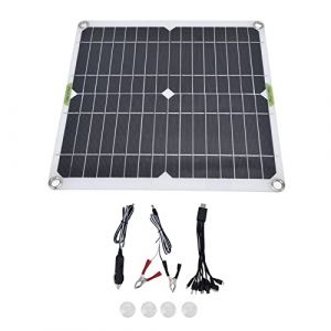 Dekaim Chargeur Solaire Portable, Panneau Solaire Portable 200W 5V Panneau de Chargeur Solaire de Conception Mince l&eacute;ger et &eacute;tanche pour Navire de Voiture Domestique (WolfGo, neuf)