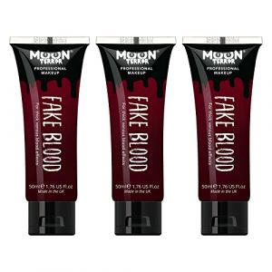 Lune Terreur Faux Sang ProFX | Maquillage SFX pour Halloween Vampire Zombie Theater | Maquillage &agrave; effets sp&eacute;ciaux, rouge, 50 ml (paquet de 3) (NeonBeauty, neuf)