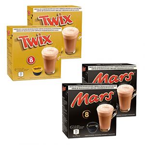 Boissons au Chocolat - Dolce Gusto Compatible - 32 Capsules - Mars, Twix (Twix, Mars) (Caffeluxe, neuf)