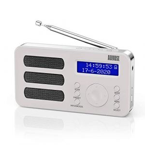 August MB225 - Radio Portable avec Fonction Dab+/Dab/FM RDS, 40 préréglages, Radio numérique stéréo/Mono avec minuterie de Mise en Veille, Double Alarme, Snooze et Batterie Rechargeable, Connexion (Daffodil   FR, neuf)