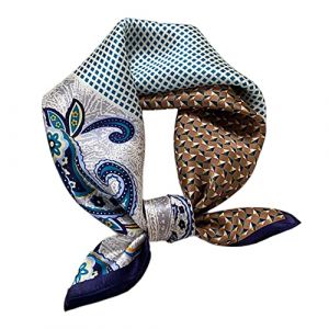 Aufeel Petit foulard carrée 100 % pure soie de mûrier pour femme, Foulard en soie, 53 x 53 cm, bleu marine, Small (TechGeniusDepot, neuf)