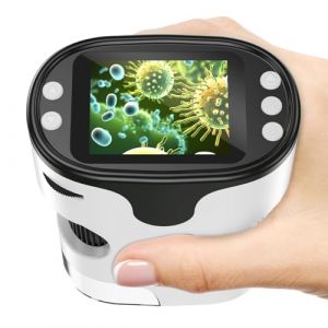 Microscope Enfant [Kit Complet] - Microscopes de Poche Numérique Écran 4K Mini Rechargeable Portable Cadeau Jouets Éducatif pour Enfants 4-12 Ans avec Carte 32Go, Coffret EVA, Lames Préparées (BEBANG, neuf)