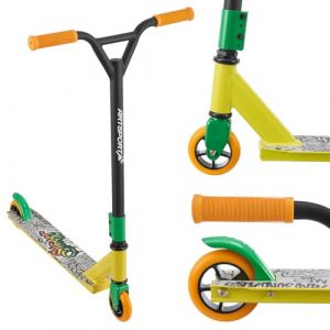 ArtSport Trottinette Stunt Street Life – Trottinette Freestyle pour Enfants et Adolescents – Guidon à 360°, Roues en Aluminium de 100 mm - Trottinette pour Enfants Noir Jaune Orange (Juskys Gruppe GmbH, neuf)