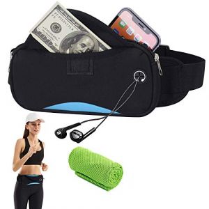 Femme Homme Banane de Sport Etanche Sacoche Ceinture de Course Sac Pochette Running Belt R&eacute;glable pour Argent Passeport Billets T&eacute;l&eacute;phone Portable, Convient pour Escalade V&eacute;lo Voyage Jogging (Moliwen, neuf)