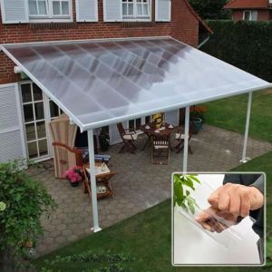 Suwooy Plaques pour Toiture en Plastique De 1mm,Feuilles De Toiture en Polycarbonate Transparent,Feuille De Remplacement,Feuille De Toit en Acrylique,Étanche/Résistant Aux UV,W×L-1.56×3m(5.1 * 9.8ft) (QingyunBB, neuf)
