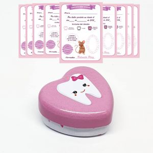 Myfuturshop&reg; Bo&icirc;te &agrave; dents de lait + cartes souris Perez. Une bo&icirc;te &agrave; dents + 10 certificats de dent propre. Cadeau original pour gar&ccedil;on et fille (Rose) (Myfuturshop, neuf)
