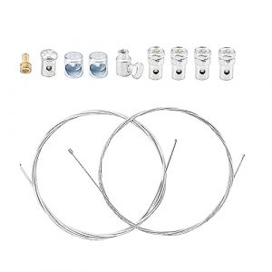 ANBOO 2 Kit de Réparation de Câble Universel, Câble d'embrayage ou de Frein Universel avec Serre-Câble, Câble d'embrayage pour Moto Tondeuse Quad, 2m (MaMa store, neuf)
