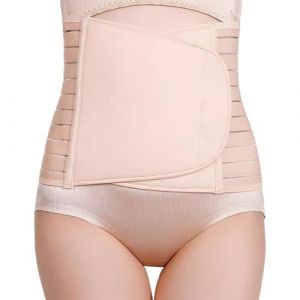 KEWUF 1 PCS 3 en 1 Ceinture Abdominale Femme, Ceinture Post Accouchement, Ceinture Maintien Lombaire, Ceinture Post Partum Accouchement, Réglable Respirant Ventre Plat Gaine Post Partum - Abricot (VicFENG001, neuf)