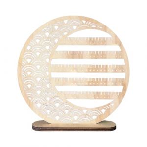 Amagogo Organisateur de Boucles d'oreilles, Présentoir à Bijoux à 5 Niveaux, Support de Collection de Boucles d'oreilles en Bois, Design Vintage, Grand Cintre, Présentoir pour Coiffeuse, Bois Clair (amagogouk, neuf)