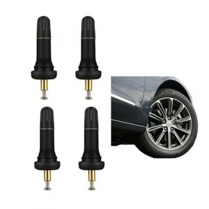 4 Pcs Capteur De Pression Des Pneus, Valve TPMS Avec Tige En Caoutchouc Anti-Explosion, Accessoires De Détection De Pression Pour Voiture, Kit Complet Pour Système De Surveillance De Pneus (HuaCaiJia, neuf)