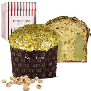 Panettone Antonella Pistache 1100 g | Panettone Artisanal au Levain Fourré à la Crème de Pistache et Nougat de Jijona | Sans Conservateurs ni Colorants | Gâteau de Noël | Recette Traditionnelle (GROWSHOP EU, neuf)