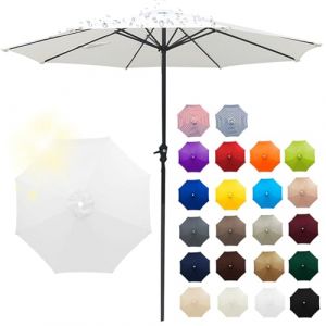 Auvent De Remplacement pour Parasol 4/3.5/3/2.8/2.7/2.5/2.3/2m 6/8 Baleines, Toile De Parasol D&eacute;port&eacute;, Housse De Rechange pour Parasol D'ext&eacute;rieur, Pour Cour, Jardin, Plage (U,8ribs:3m/10ft) (LFUK3, neuf)