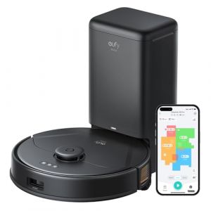 eufy Clean X8 Pro Station de Vidage Auto pour Aspirateur Robot, Puissance Twin-Turbine™ 2 × 4 000 Pa, Brosse à Rouleau Démêlante Active et Navigation Laser iPath™ pour Poils d'animaux sur Les Tapis (AnkerDirect FR, neuf)
