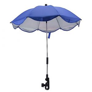 14 Pouces Ombrelle pour Poussette, Parasol Universel pour Poussette avec Pince Parasol R&eacute;glable pour Poussette avec Protection Parasol pour Poussette, Couffin, Fauteuil Roulant (Bleu Saphir (Luqeeg, neuf)
