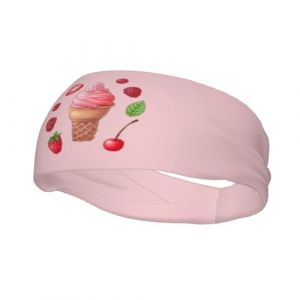 Bandeaux de sport antidérapants et anti-transpiration pour homme et femme, motif glace à la fraise et à la framboise, peints à la main, pour gym, basket-ball, yoga (ruianshihuichenjiayouzhanguanliyouxiangongsi, neuf)