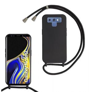 xinyunew Coque pour Samsung Galaxy Note 9 avec Cordon de Collier, Coque avec Cordon &Eacute;tui Silicone TPU Housse, Collier R&eacute;glableT&eacute;l&eacute;phone Portable Lanyard Case Samsung Galaxy Note 9, Noir (xinyunew, neuf)