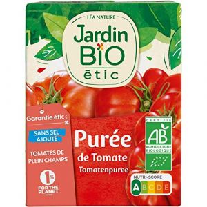 JARDIN BIO &Eacute;TIC PUR&Eacute;E DE TOMATES BIO 200G BRIQUE, JARDIN BIO ETIC, LOT DE 5 (La Famille &agrave; Table! - LF&agrave;T!, neuf)