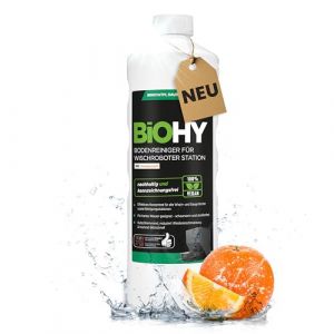 BiOHY Nettoyant de sol concentré pour robot serpillère, parfum orange (bouteille de 1 l) | Nettoyant concentré pour tous les types de balai et robot aspirateur avec fonction humide | Faible mousse et (bioreiniger24com, neuf)