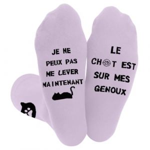 Yritioa Chaussettes Chat,Chaussettes Femme 39 42,Cadeau Chat Femme,Cadeau Maman,Cadeaux De Chaussette Amusantes Pour Maman,Coton Imprimé Antidérapant Rigolotes Chaussette (bagejiakeji-EU, neuf)