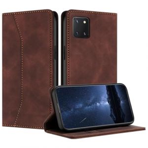 Mo-Beauty Coque Compatible avec Samsung Galaxy A81/Note 10 Lite/M60S, Etui Protection Housse en Cuir PU, Pochette Flip Case Porte Carte Magn&eacute;tique &Eacute;tui (Marron) (Yellow & Valley, neuf)