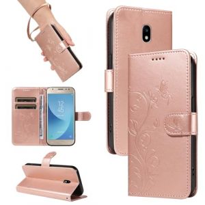 HUANGTAOLI Coque pour Samsung Galaxy J3 2017, Housse &agrave; Rabat en Cuir, B&eacute;quille et 2 Porte-Carte, Flexible et Pliable, L&eacute;g&egrave;re et Antid&eacute;rapante, Protection &agrave; 360 degr&eacute; et Absorbant de Choc (gogoindustry, neuf)